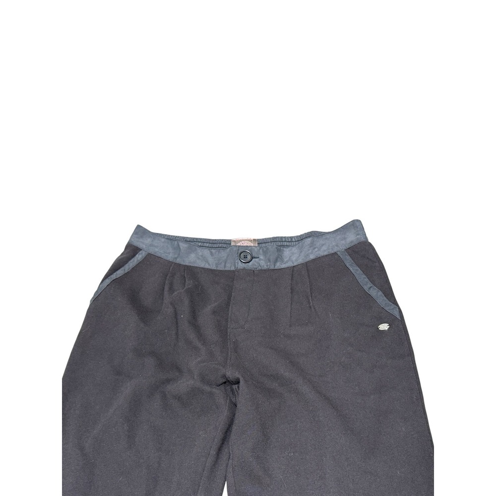 Juicy Couture Black Cotton Jogger Pants Women's M Satin Trim Pull On Cuffed Y2K - Picture 3 of 12